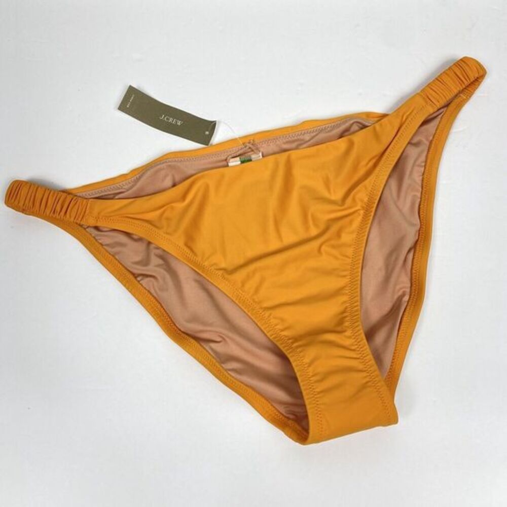J. CREW bikini bottom XL Scrunchie strap full coverage Brilliant Orange NWT - Picture 2 of 7